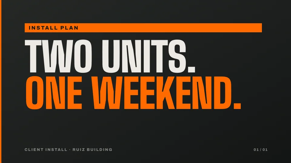 TWO UNITS. ONE WEEKEND.