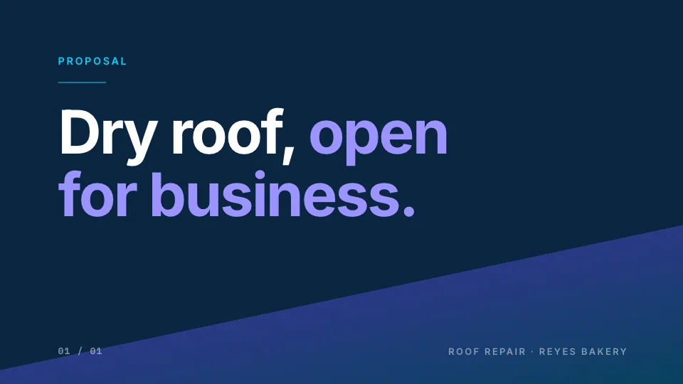 Dry roof, open for business.