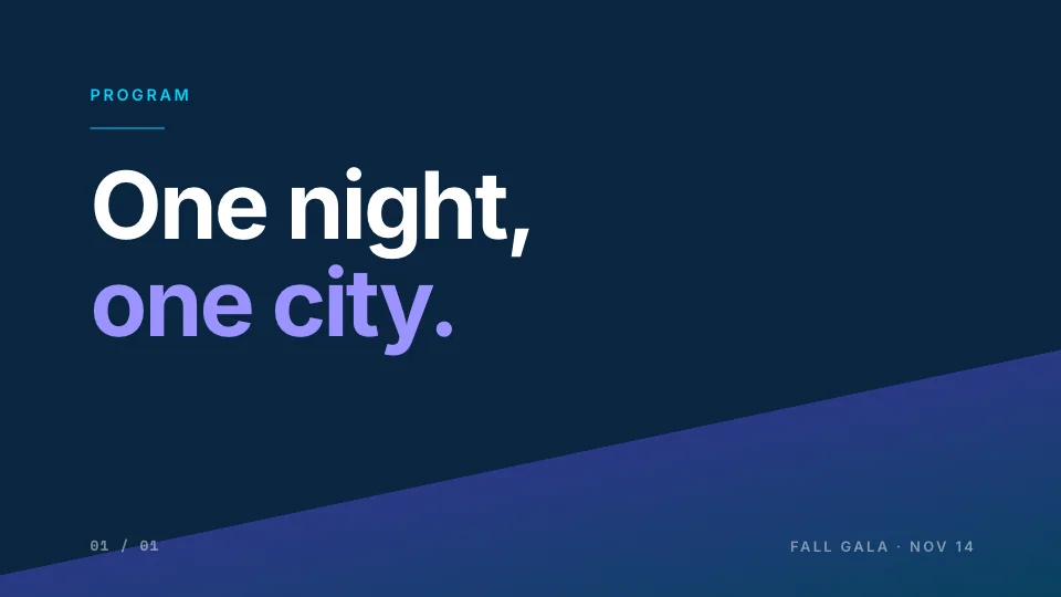 One night, one city.